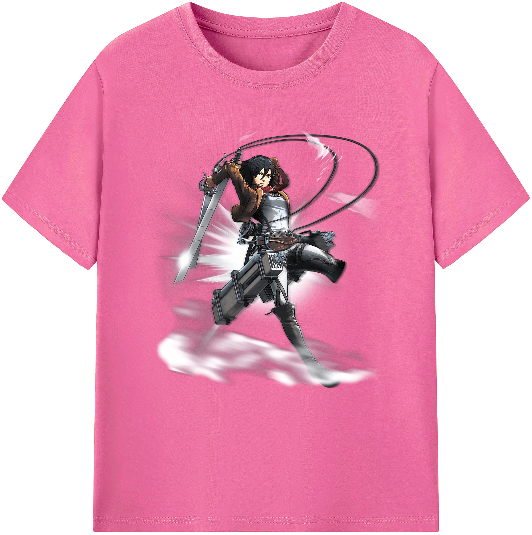（画像用） 進撃の巨人 ミカサ·アッカーマン Attack on Titan Mikasa Ackerman レディースカジュアルプリントTシャツ（綿100％）